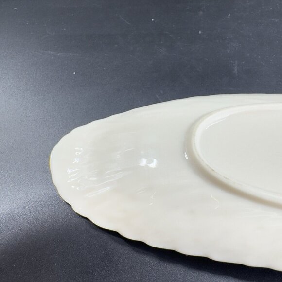 Vintage Lenox USA Porcelain Elongated Dish Plate Tray Ivory With Gold Edges VTG - Picture 12 of 13